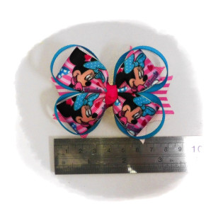 Minnie Mouse Grosgrain Ribbon Girls Hair Bows ( Hair Clip or Hair Band)